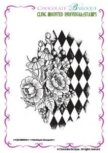 Harlequin Bouquet Individual cling mounted rubber stamp